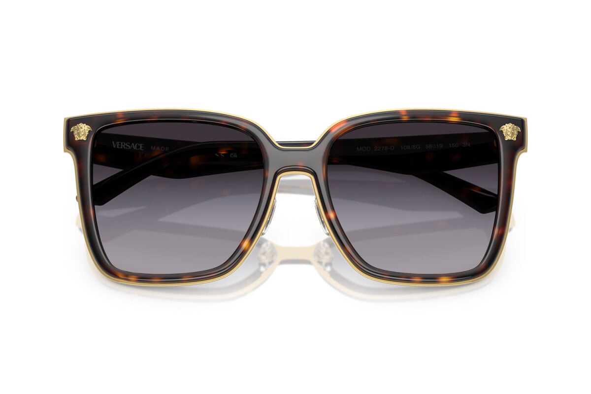 Versace Sunglasses VE2278D 1088G 58mm Havana / Grey Gradient Lens