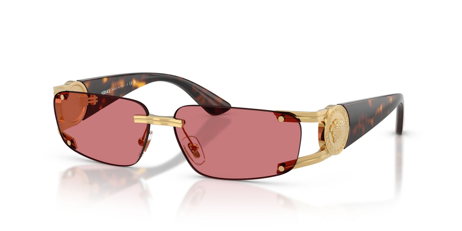 Versace Sunglasses VE2291 100275 59mm Gold Havana / Red Hiper Lens