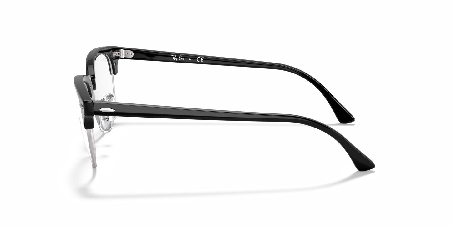 Ray-Ban RX5154 2000 Clubmaster Eyeglasses 53mm Black-Silver / Clear Demo Lens