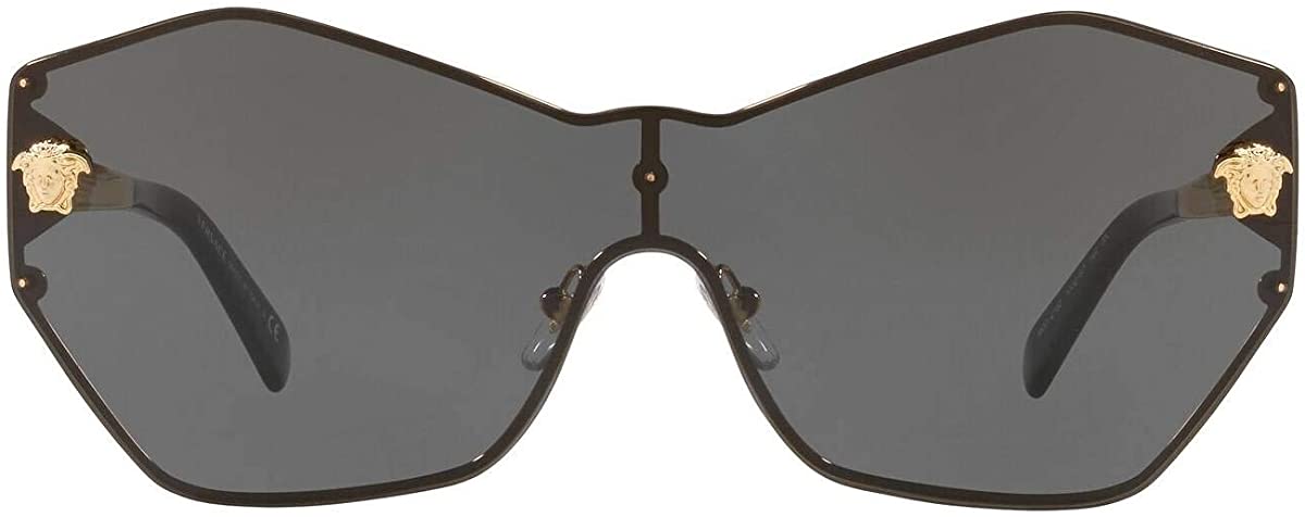 Versace VE2182 100287 Sunglasses Gold / Dark Grey Lens