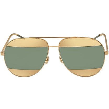 Dior Sunglasses DIORSPLIT1 00085 59mm Gold / Gold Mirror Green Lens