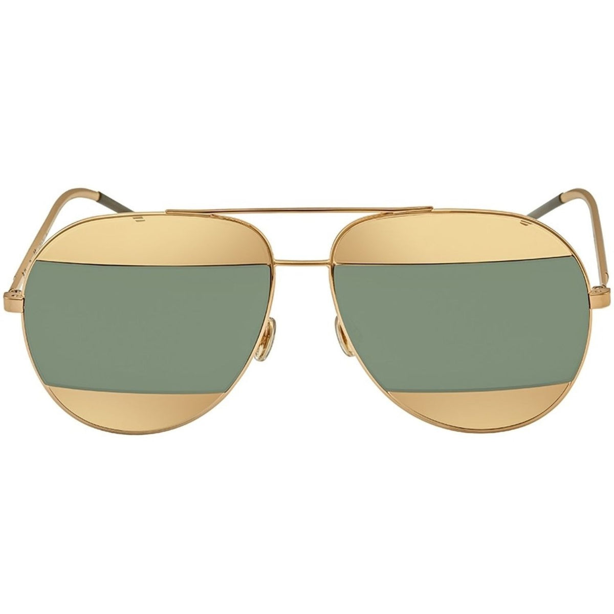 Dior Sunglasses DIORSPLIT1 00085 59mm Gold / Gold Mirror Green Lens