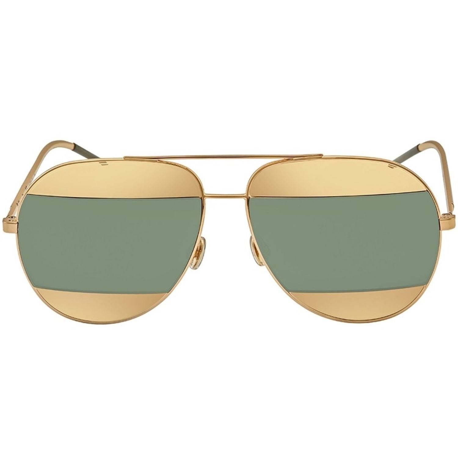 Dior Sunglasses DIORSPLIT1 00085 59mm Gold / Gold Mirror Green Lens
