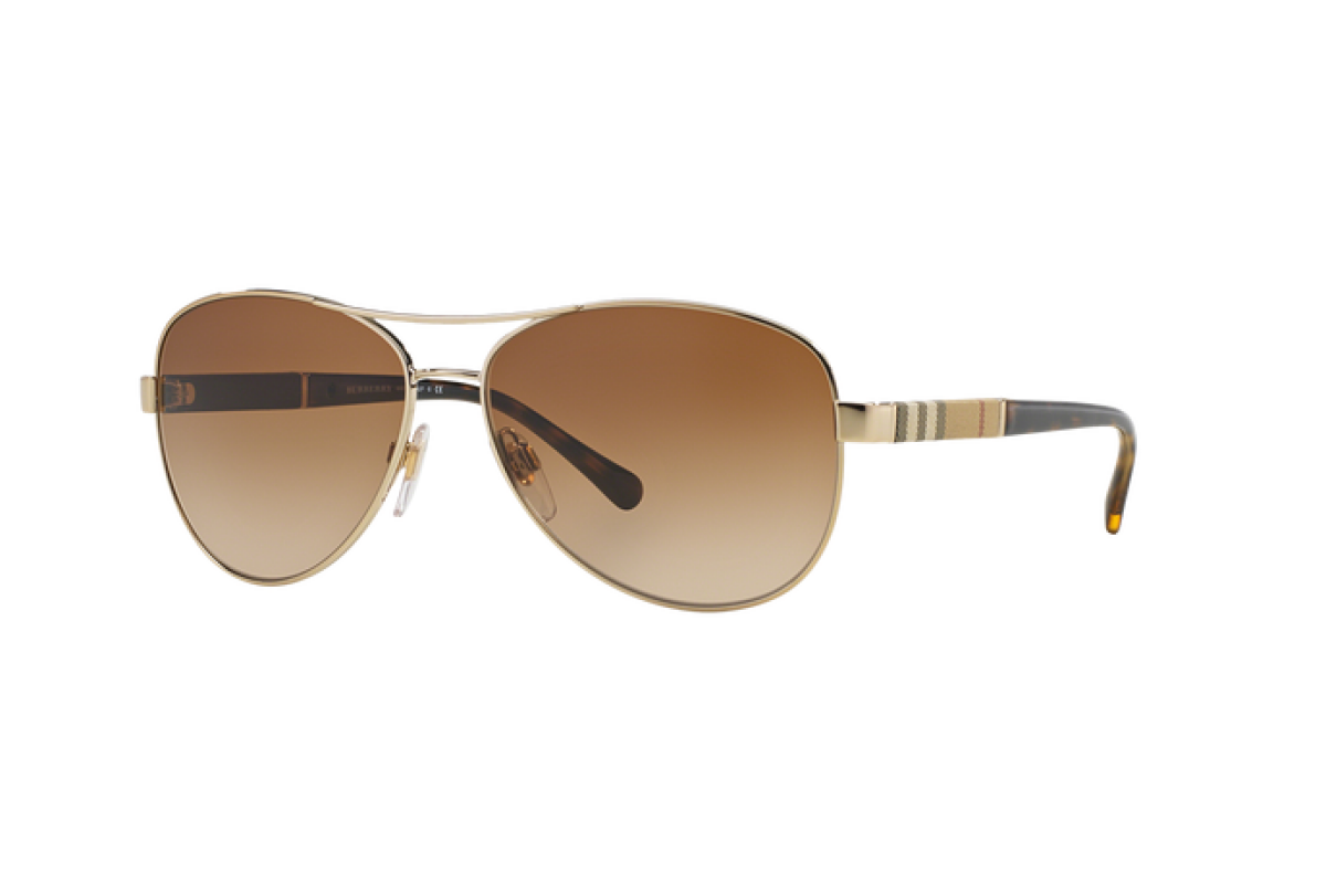 Burberry Sunglasses BE 3080 1145/13 Light Gold / Brown Gradient Lens