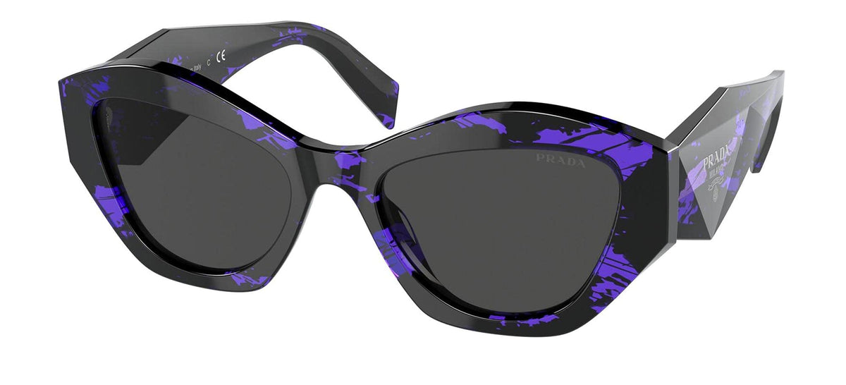 Prada Sunglasses PR07YS 05V5S0 53mm Abstract Purple / Dark Grey Lens