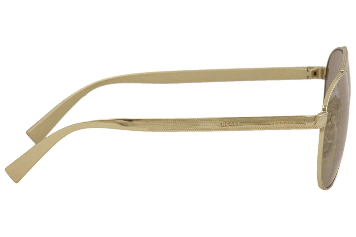Versace Sunglasses VE2209 1252V3 Pale Gold / Brown Tamp Versace Silver Gold