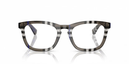 Burberry BE2417 4147 Square Eyeglasses 51mm Check Lichen / Clear Demo Lens