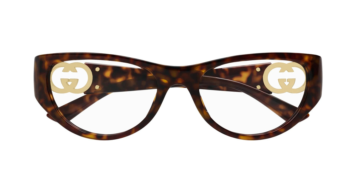 Gucci Eyeglasses GG1825O 002 54mm Havana / Demo Lens