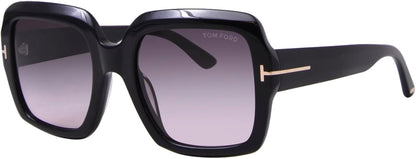 Tom Ford Kaya Sunglasses FT1082 01B 54mm Shiny Black / Gradient Smoke Lens