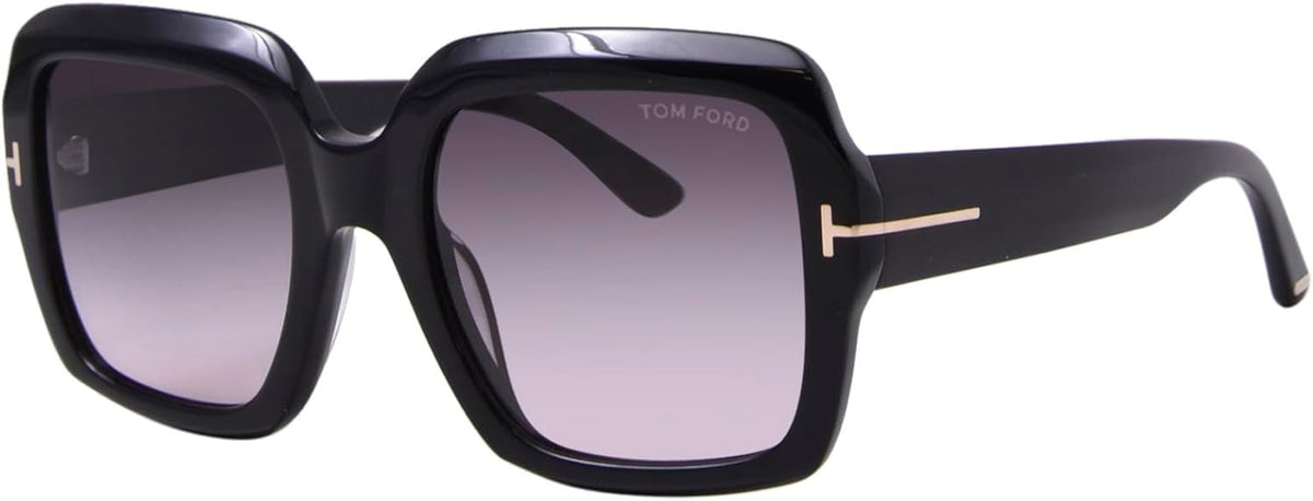 Tom Ford Kaya Sunglasses FT1082 01B 54mm Shiny Black / Gradient Smoke Lens