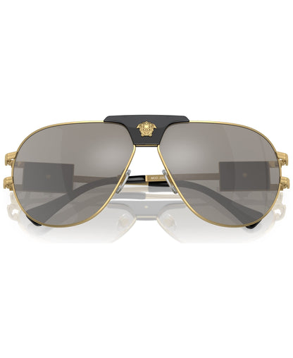 Versace Sunglasses VE2252 10026G 63mm Gold / Light Grey Mirror Silver Lens