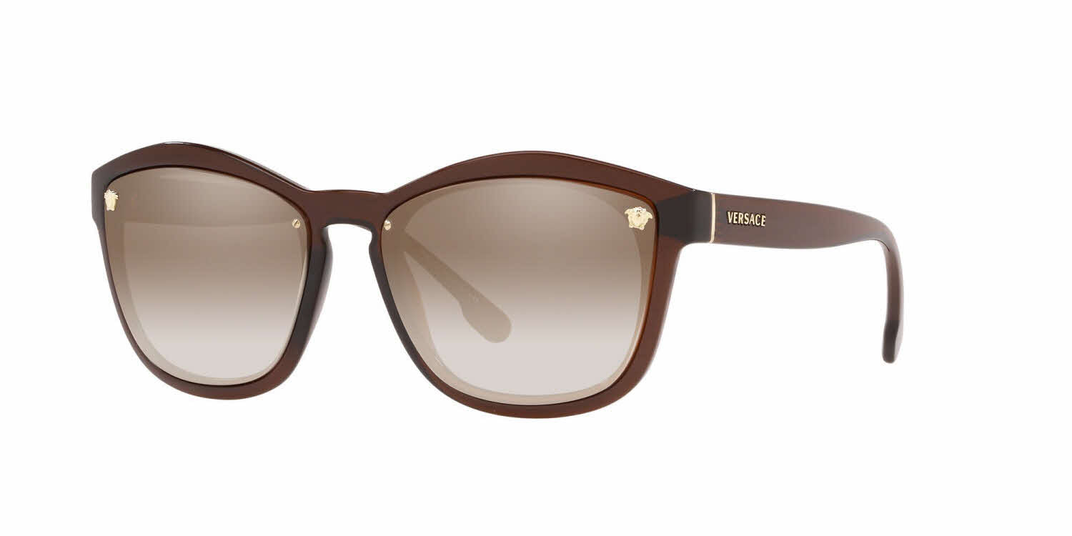 Versace Sunglasses VE4350 53126E Brown / Clear Gradient Brown Mirror Gold Lens