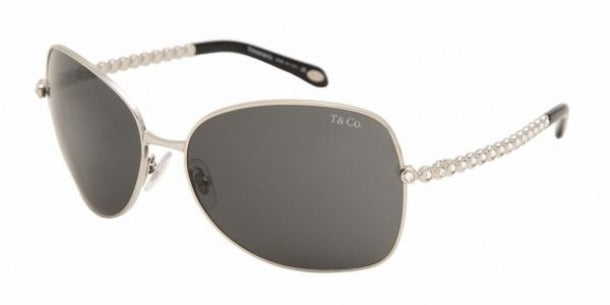 Tiffany & Co Sunglasses TF3006B 60013F 61mm Silver / Dark Grey Lens