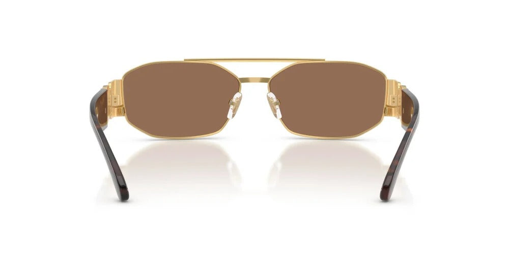 Versace VE2287 100273 Sunglasses 58mm Gold Havana / Dark Brown Lens