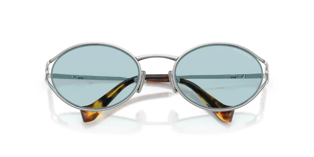 Miu Miu MU52YS 1BC20R Sunglasses 54mm Silver / Light Blue Lens