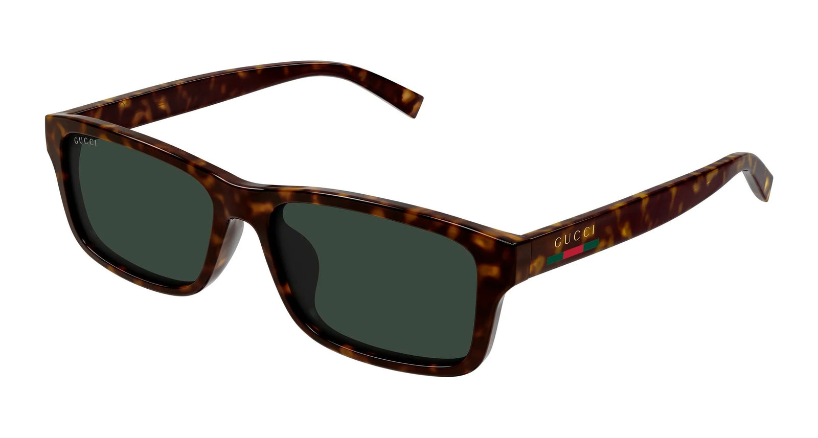 Gucci GG1986SA 002 Rectangle Sunglasses 57mm Havana / Green Lens
