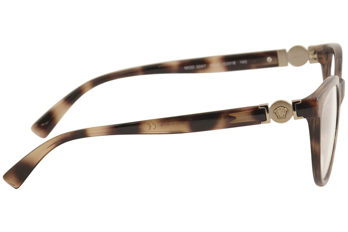 VERSACE Oval Women Eyeglasses VE3247 5259 53mm Pinkish Havana / Demo Lens