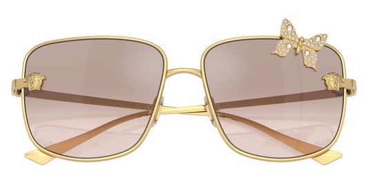 Versace Sunglasses VE2282 10028Z 59mm Gold / Light Brown Mirror Silver Lens