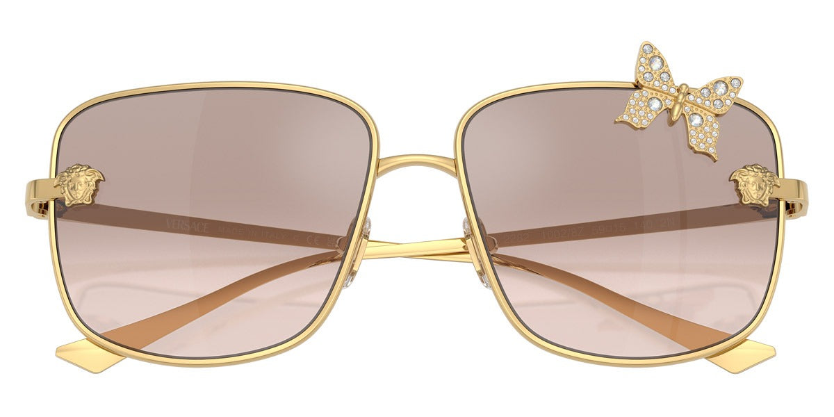 Versace Sunglasses VE2282 10028Z 59mm Gold / Light Brown Mirror Silver Lens