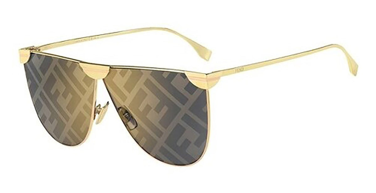 Fendi FF0467/S 2F7/7Y Sunglasses 69mm Gold / Gold Logo Solid Lens
