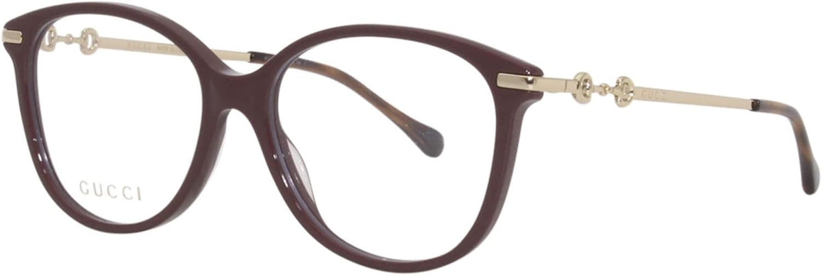 Gucci GG0967O 003 Eyeglasses 53mm Burgundy Gold / Clear Demo Lens