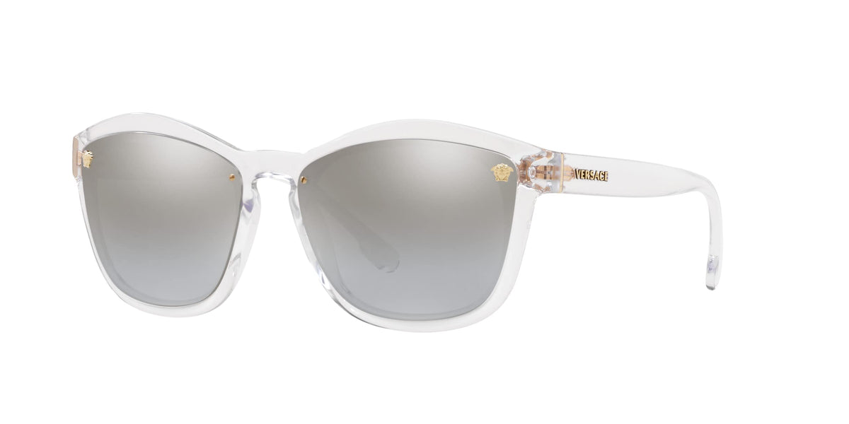 Versace Sunglasses VE4350 1486V 57mm Crystal / Light Silver Mirror Lens