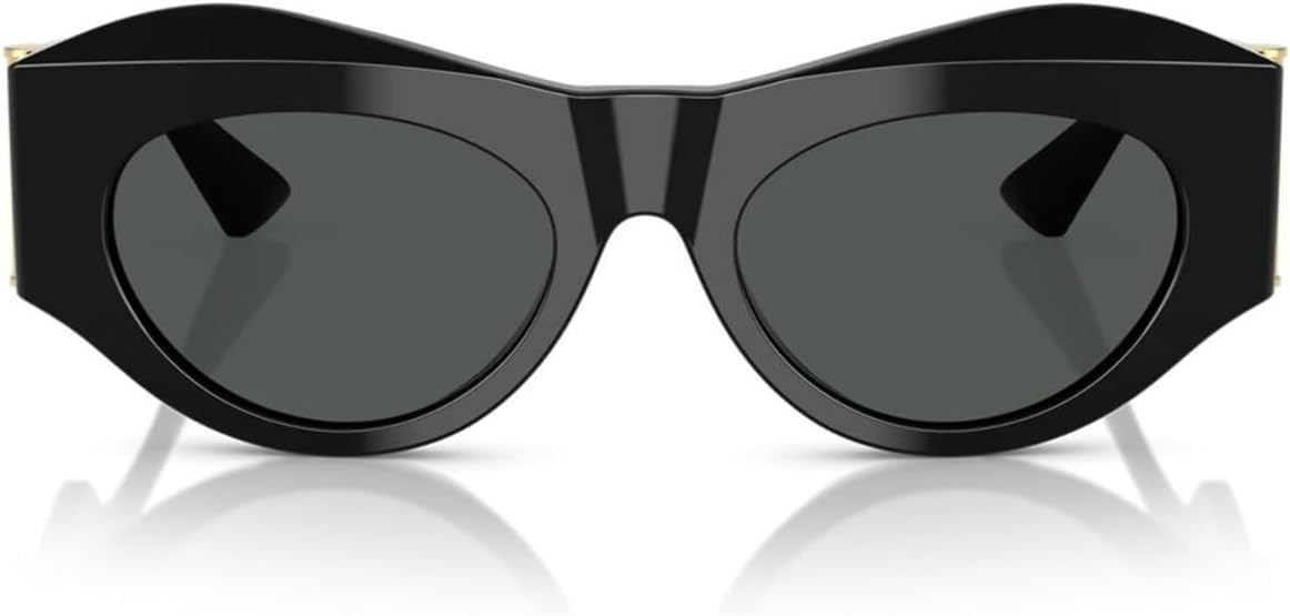 Versace VE4477U GB1/87 Oval Sunglasses 52mm Black / Dark Grey Lens