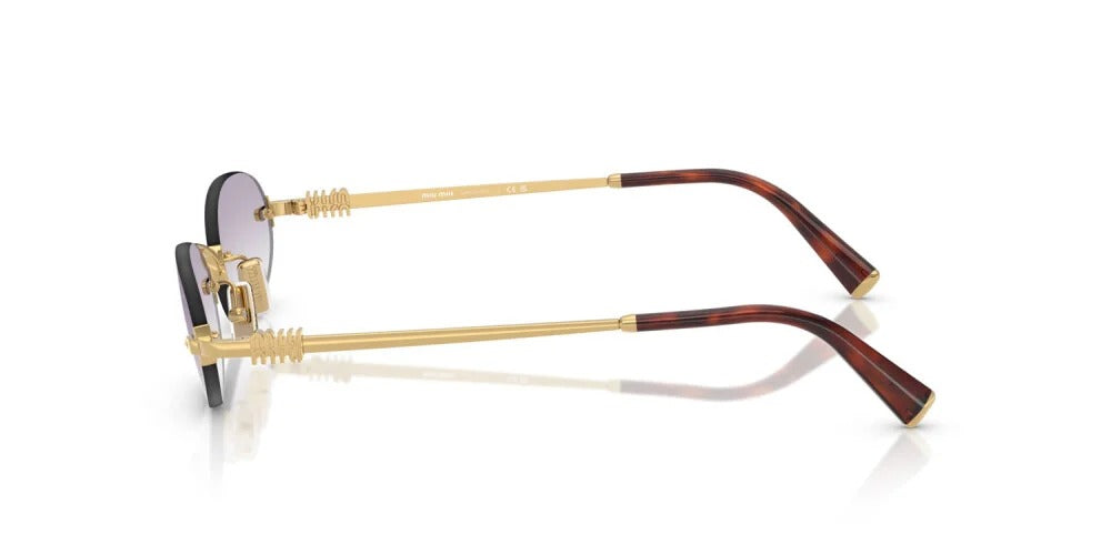 Miu Miu MUA54S 5AK04O Sunglasses 51mm Gold / Clear Dark Grey Gradient Lens