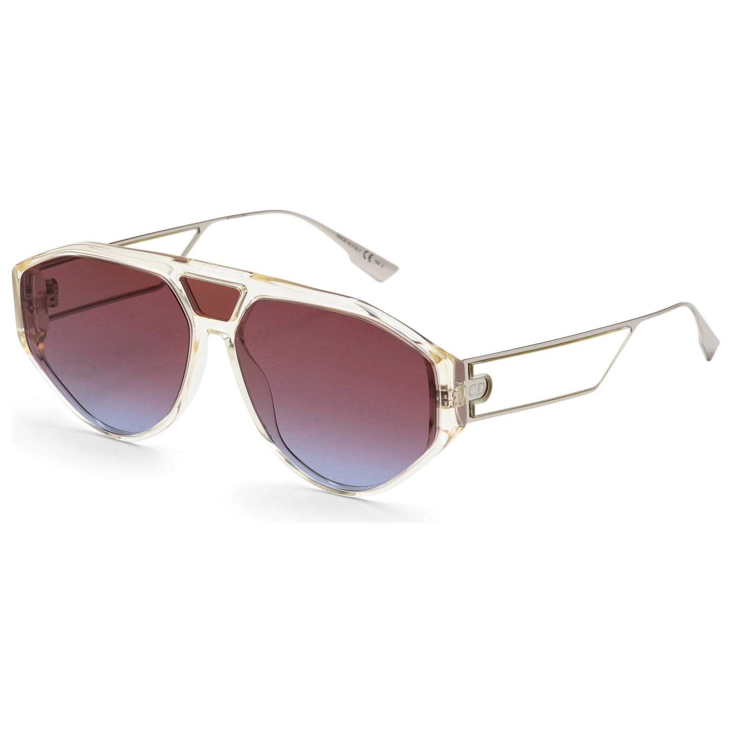 Dior Sunglasses DIORCLAN1 40G-YB 61mm Crystal Yellow / Blue Red Lens