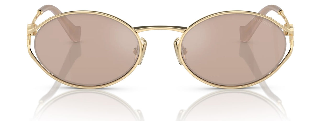 Miu Miu Sunglasses MU 52YS ZVN20F 54mm Pale Gold / Pink Mirror Silver Lens