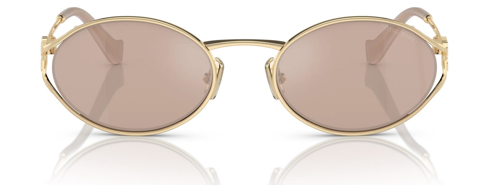 Miu Miu Sunglasses MU 52YS ZVN20F 54mm Pale Gold / Pink Mirror Silver Lens