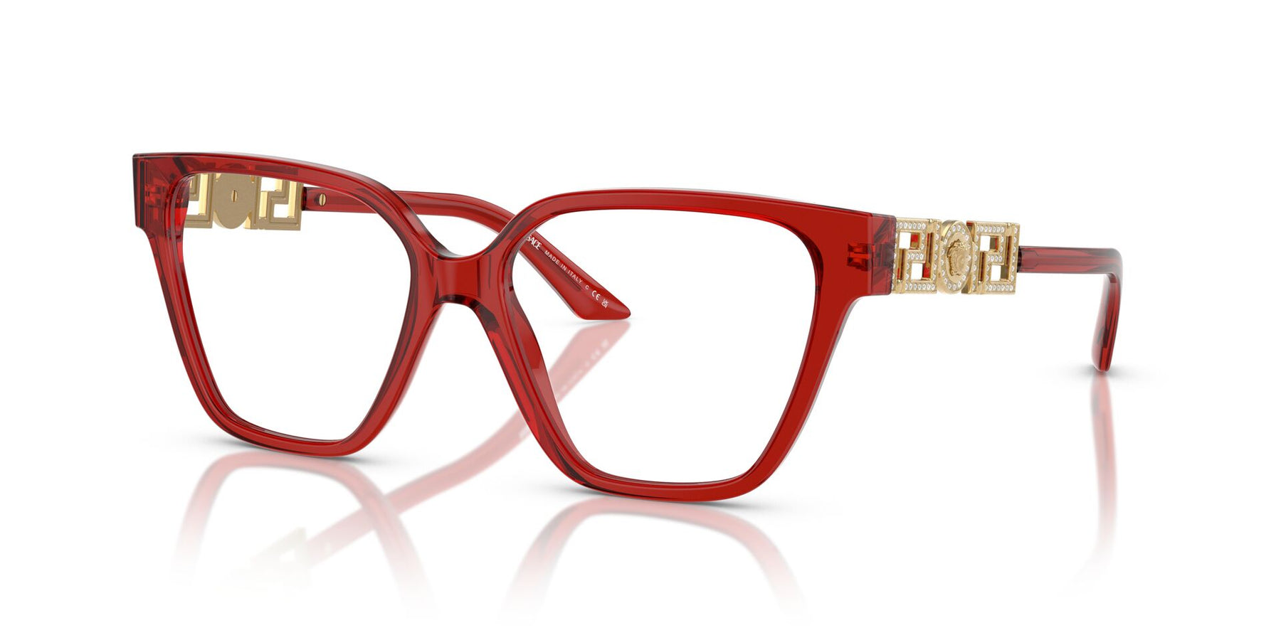 Versace Eyeglasses VE3358B 5476 54mm Transparent Red / Demo Lens