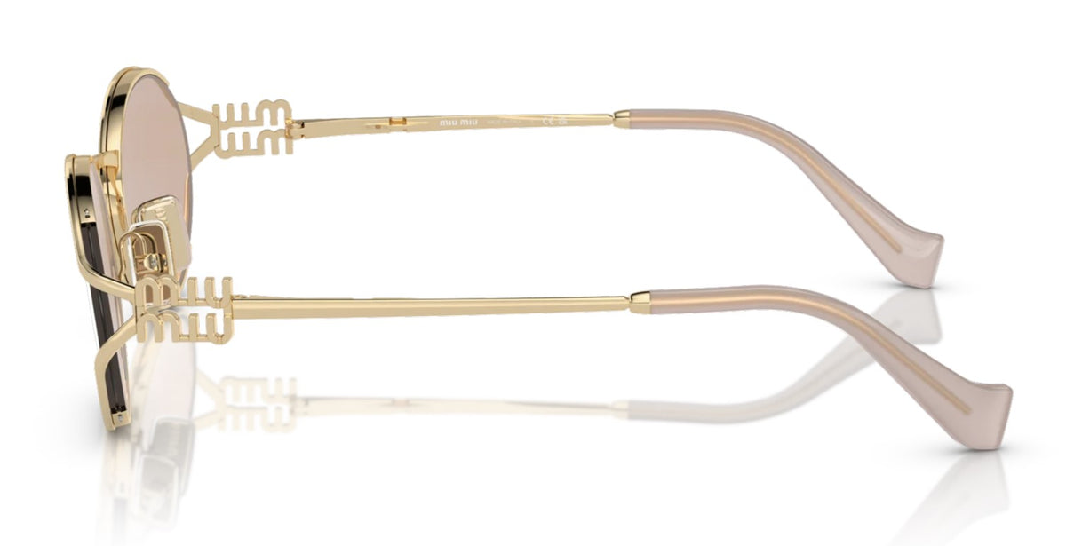 Miu Miu Sunglasses MU 52YS ZVN20F 54mm Pale Gold / Pink Mirror Silver Lens