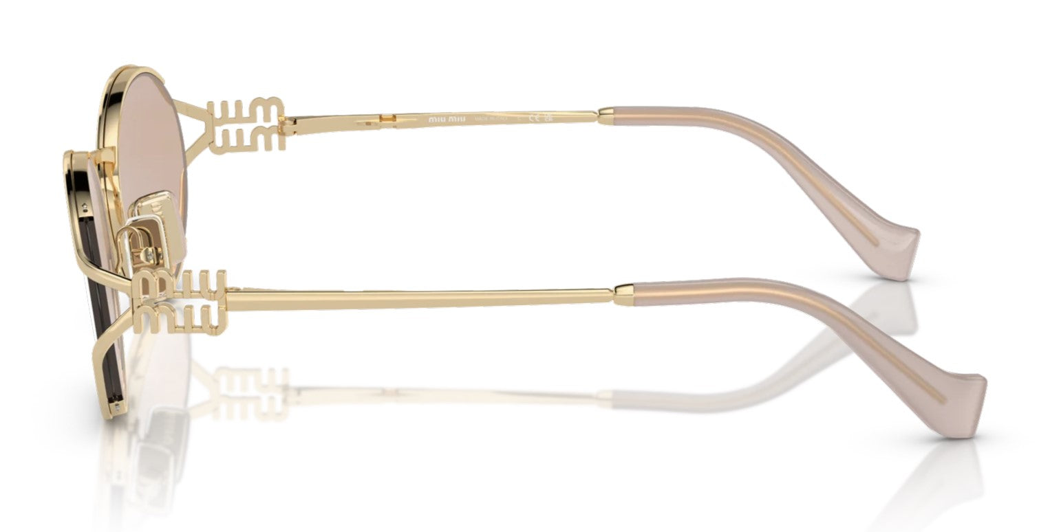 Miu Miu Sunglasses MU 52YS ZVN20F 54mm Pale Gold / Pink Mirror Silver Lens