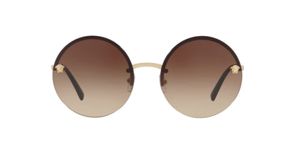 Versace VE2176 1252/13 Round Sunglasses Pale Gold, Brown Gradient Lens