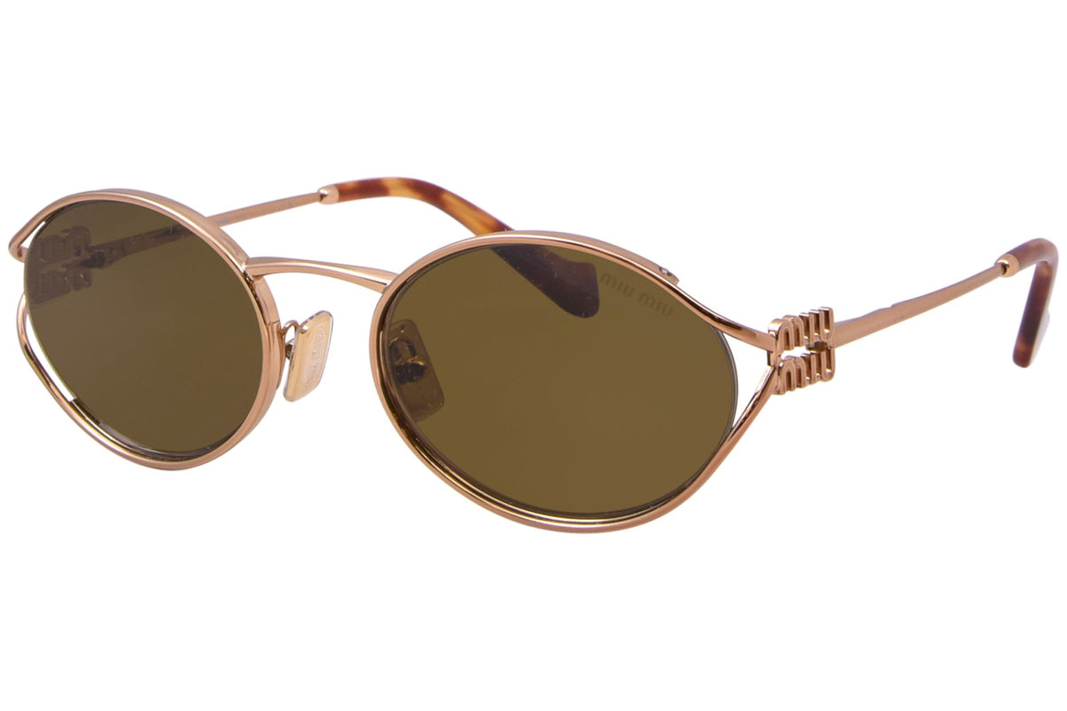 Miu Miu MU52YS 7OE01T Sunglasses 54mm Brass Gold / Dark Brown Lens