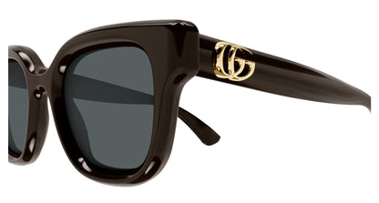 Gucci Sunglasses GG1828S 004 49mm Shiny Solid Brown / Grey Lens