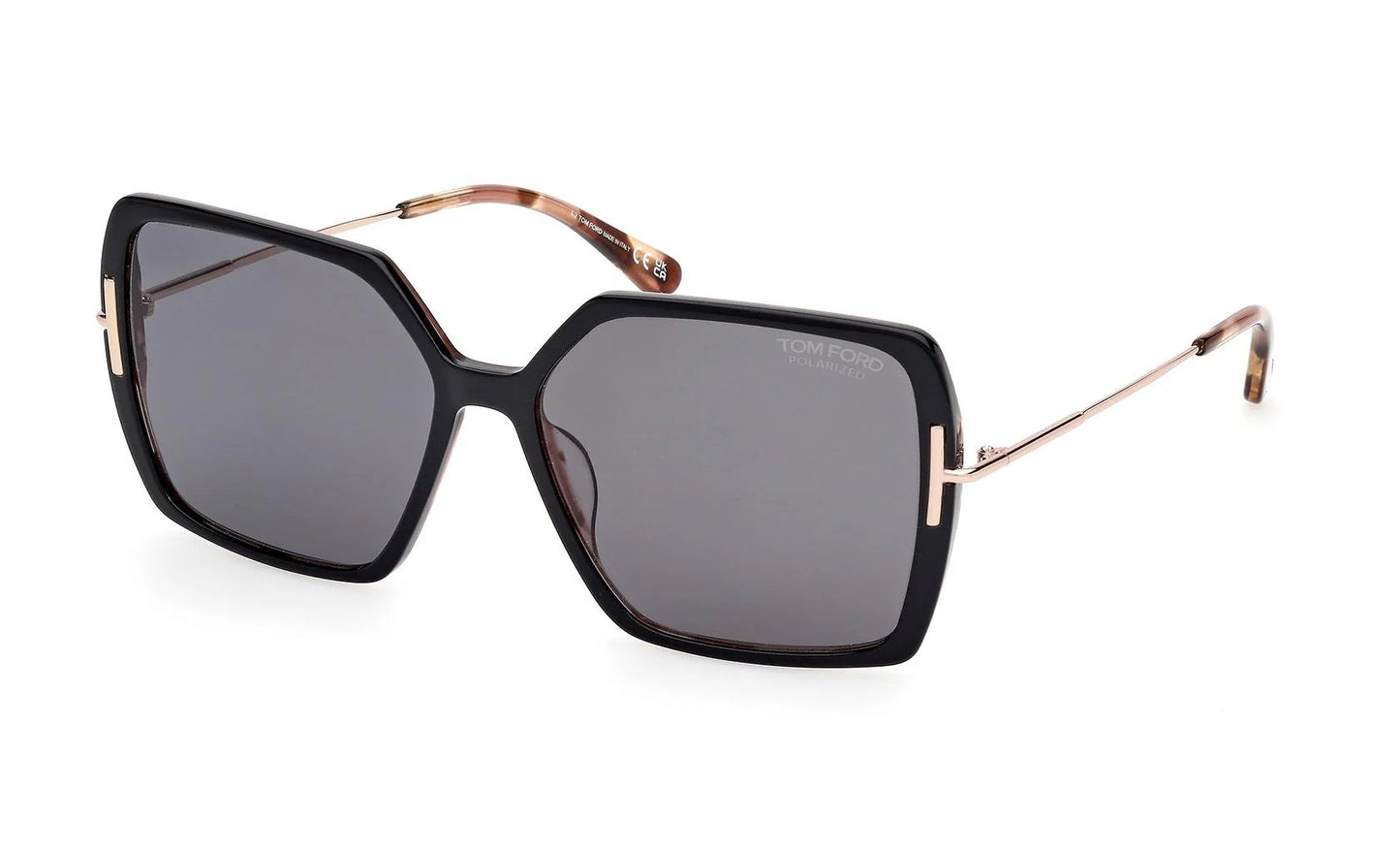 Tom Ford Joanna FT1039 05D Sunglasses 59mm Black Havana / Smoke Polarized Lens