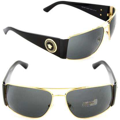 Versace VE2163 1002/87 Aviator Sunglasses Gold / Grey Lens