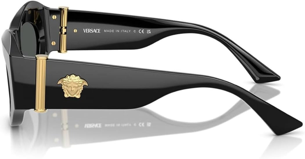 Versace VE4477U GB1/87 Oval Sunglasses 52mm Black / Dark Grey Lens