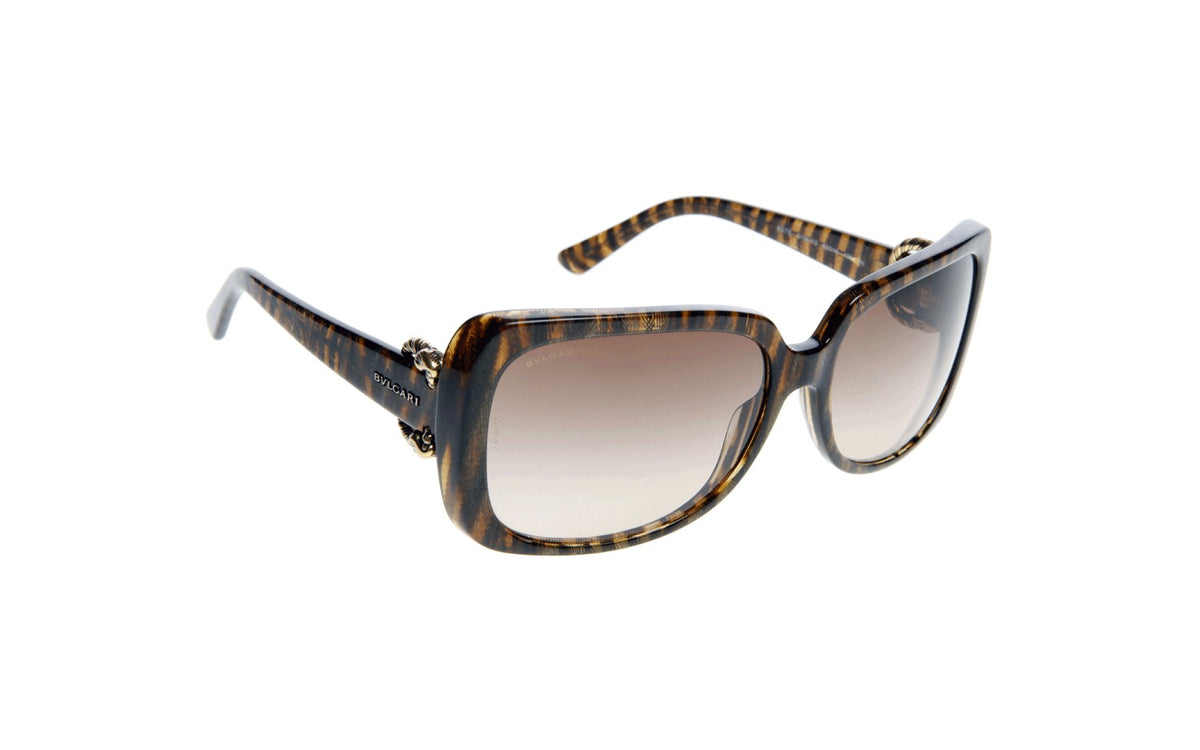 Bvlgari Vintage Sunglasses BV8076 5156/13 60mm Brown Horn / Brown Gradient Lens