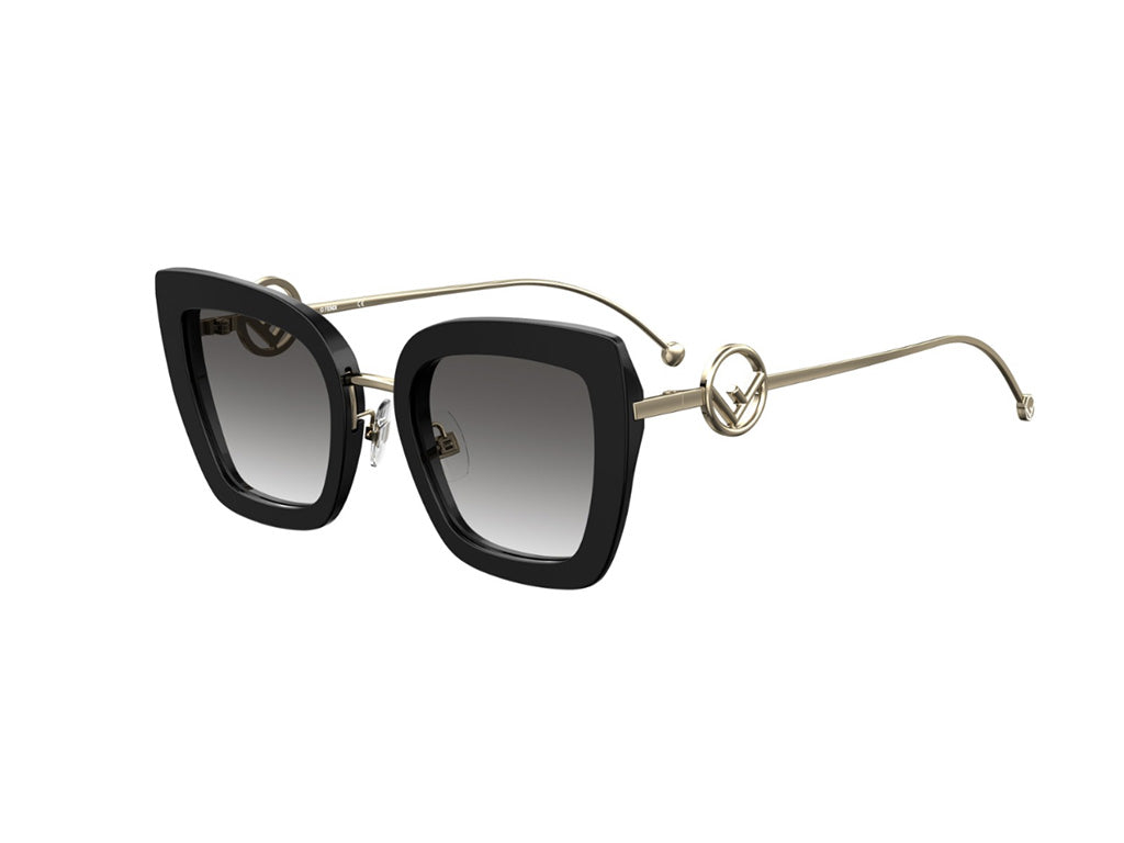 Fendi Sunglasses FF0408S 807-9O 51mm Black / Grey Gradient Lens
