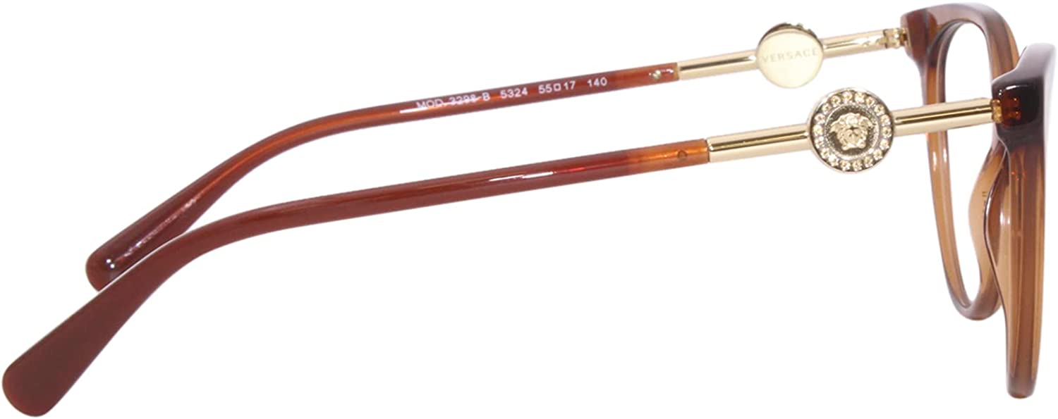 Versace Eyeglasses VE3298B 5324 55mm Transparent Brown / Demo Lens