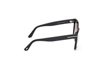 Tom Ford Iris Sunglasses FT 1312 01B 56mm Shiny Black / Fumo Gradient Lens