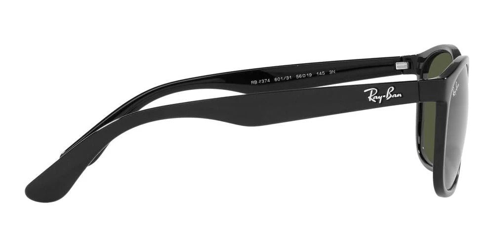 Ray-Ban RB4374 601/31 Sunglasses 56mm Black / Green Solid Lens