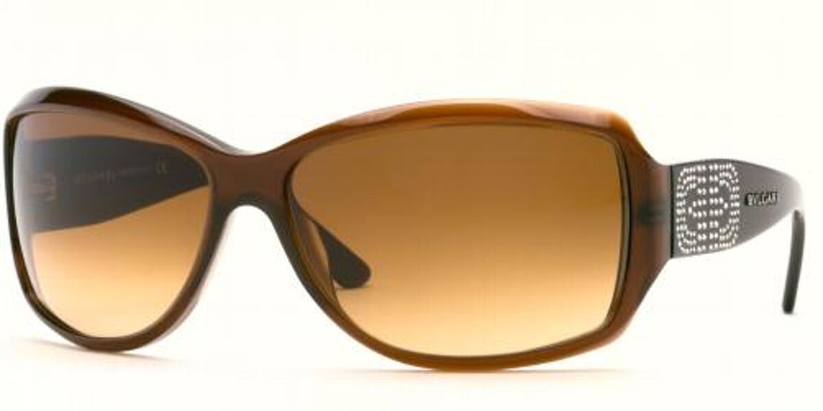 Bvlgari BV8004B 82513 64mm Sunglasses Faded Brown With Crystals / Brown Gradient Lens