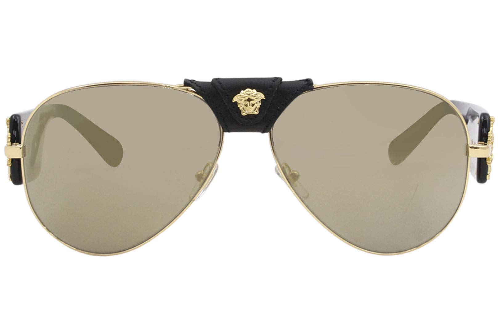 VERSACE Sunglasses VE2150Q 1002/5A Gold-Black / Brown Mirror Gold Lens