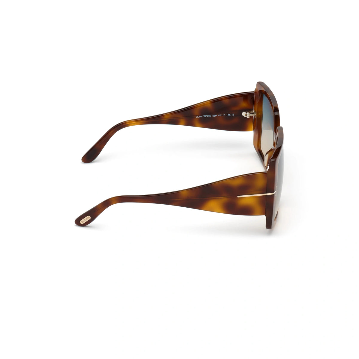 Tom Ford QUINN Sunglasses FT0790S 53P 57mm Havana / Green Lens