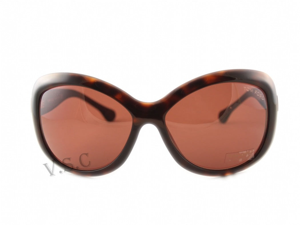Tom Ford Sunglasses TF82 Veronique 160 60mm Dark Havana / Brown Lens (VINTAGE)