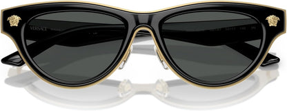 Versace VE2273 GB1/87 Sunglasses 52mm Black / Dark Grey Solid Lens